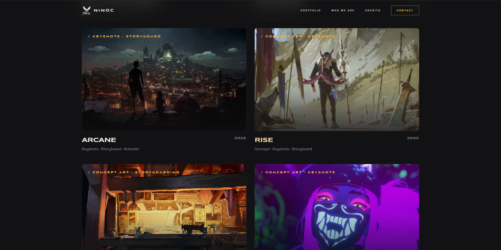 Ninoc Studio portfolio grid
