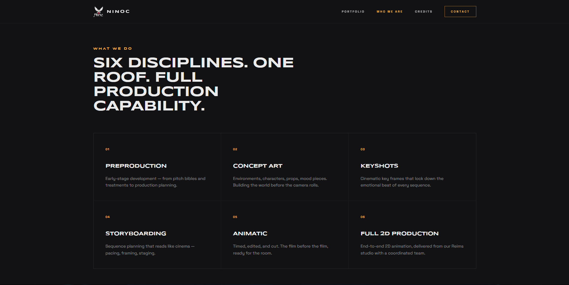 Ninoc Studio what we do page